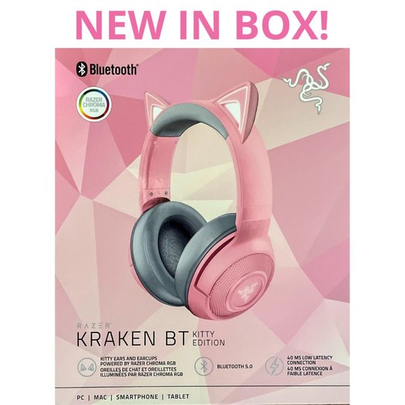 Razer Other - NEW IN BOX-RAZER KRAKEN BT KITTY EDITION BLUETOOTH 5.0 PINK WIRELESS HEADPHONES